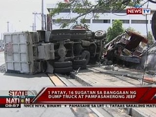 SONA: 1 patay, 16 sugatan sa banggaan ng dump truck at pampasaherong jeep