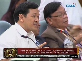 Vitangcol, hindi raw alam na incorporator ang uncle-in-law sa kumpanyang nagkakontrata sa MRT