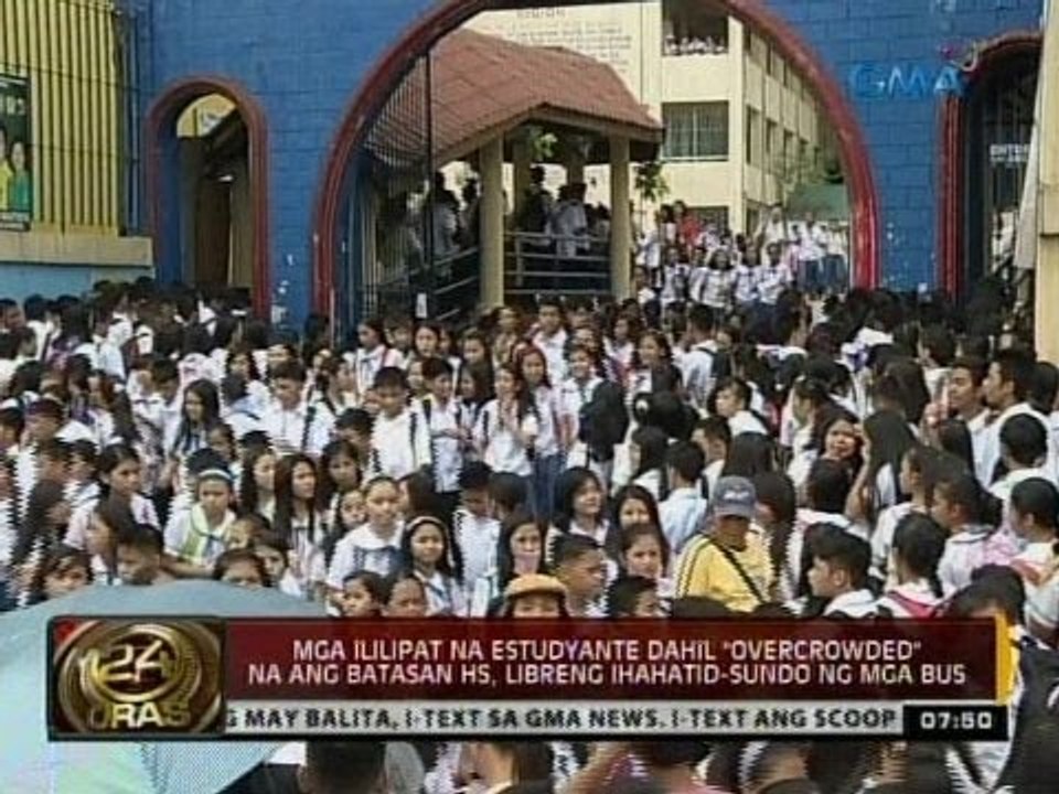 Mga ililipat na estudyante dahil "overcrowded" na ang Batasan HS, libreng ihahatid-sundo ng mga bus