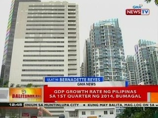 BT: GDP growth rate ng Pilipinas sa 1st Quarter ng 2014, bumagal