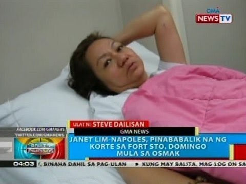 Janet Lim Napoles, pinababalik na ng korte sa Fort. Sto. Domingo mula sa Osmak