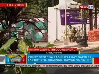 Court order sa paglilipat kay Napoles sa Fort Sto. Domingo, hawak na ng PNP