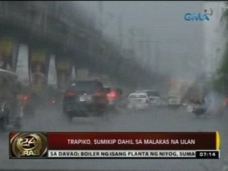 Trapiko, sumikip dahil sa malakas na ulan