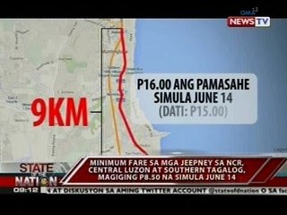 Minimum fare sa mga jeepney, magiging P8.50 na simula June 14