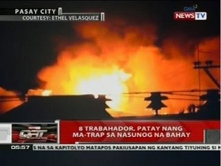 8 trabahador, patay nang ma-trap sa nasunog na bahay
