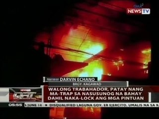 Walong trabahador, patay nang ma-trap sa nasusunog na bahay dahil naka-lock ang mga pintuan