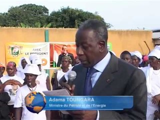 RTI1 / Denguélé  - Mise sous tension du réseau électrique de Baradian