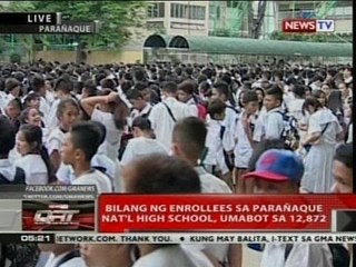 Bilang ng enrolees sa Parañaque Nat'l High School, umabot sa 12,872