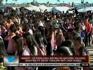 Mahigit 160 pamilyang biktima ng bagyong Yolanda, nakatira pa rin sa Tanauan National High School