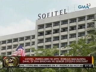 Sofitel, inireklamo ni Atty. Romulo Macalintal dahil 'di siya binigyan ng senior citizen's discount