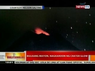BT: Bulkang Mayon, nagkaroon ng crater glow