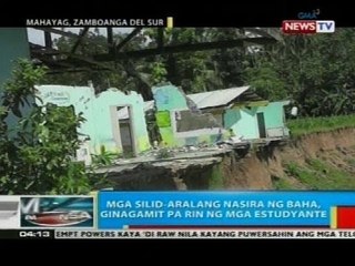 Mga silid-aralang nasira ng baha, ginagamit pa rin ng mga estudyante