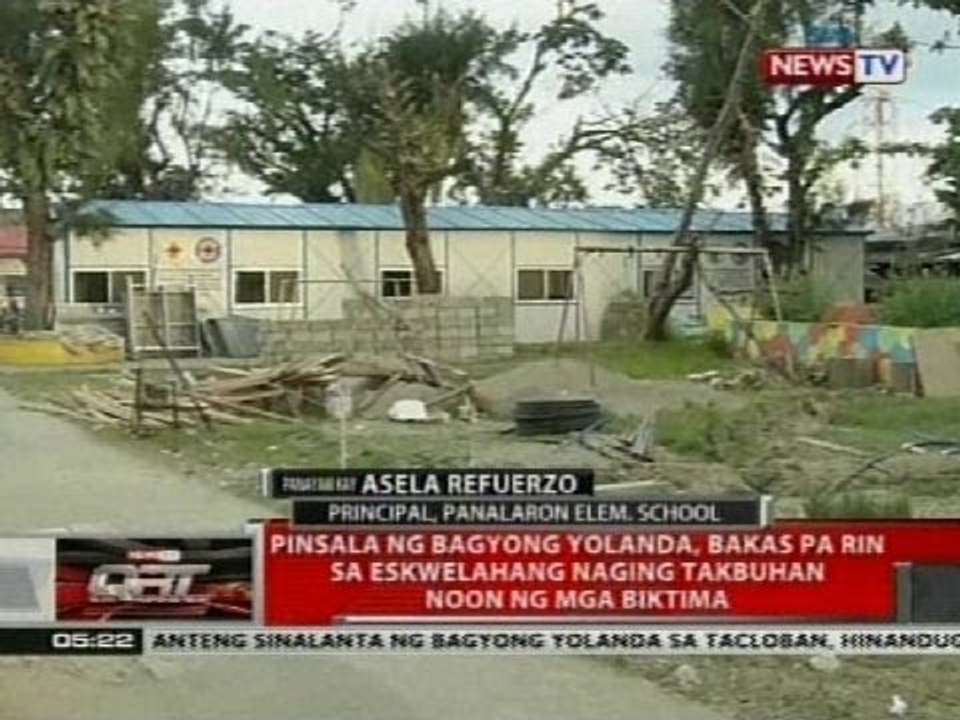 Pinasala ng Bagyong Yolanda, bakas pa rin sa eskwelahang naging takbuhan noon ng mga bata