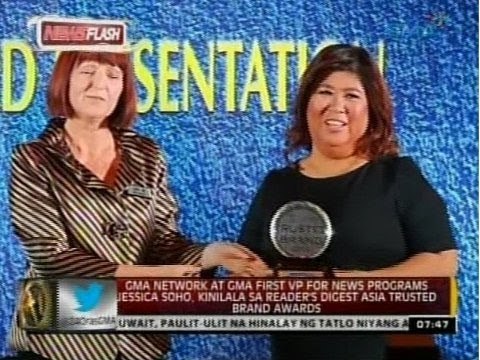 GMA Network at GMA First VP Jessica Soho, kinilala sa Reader's Digest Asia Trusted Brands Awards