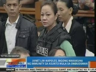 NTG: Napoles, bigong makakuha ng immunity sa asunto mula sa Ombudsman