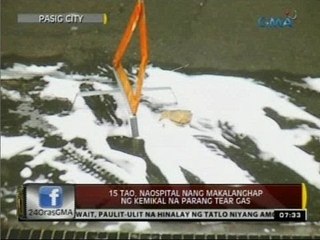 15 tao, naospital nang makalanghap ng kemikal na parang tear gas
