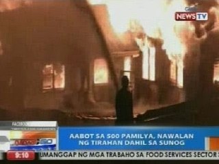 NTG: Aabot sa 500 pamilya, nawalan ng tirahan sa Zamboanga City dahil sa sunog