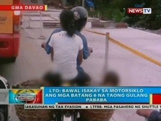 BP: 2 bata sa Davao City, inilagay sa basket na isinabit sa likuran ng umaandar na motorsiklo