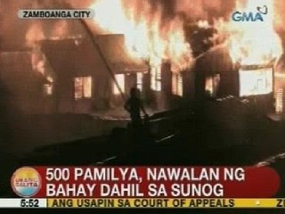 UB: 500 pamilya sa Zamboanga City, nawalan ng bahay dahil sa sunog