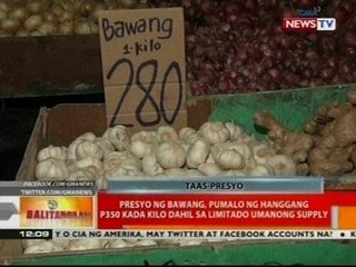 BT: Presyo ng bawang, pumalo ng hanggang P350 kada kilo dahil sa limitado umanong supply