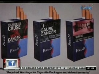 24 Oras: Panukalang  lagyan ng graphic health warning ang pakete ng sigarilyo, pasado na