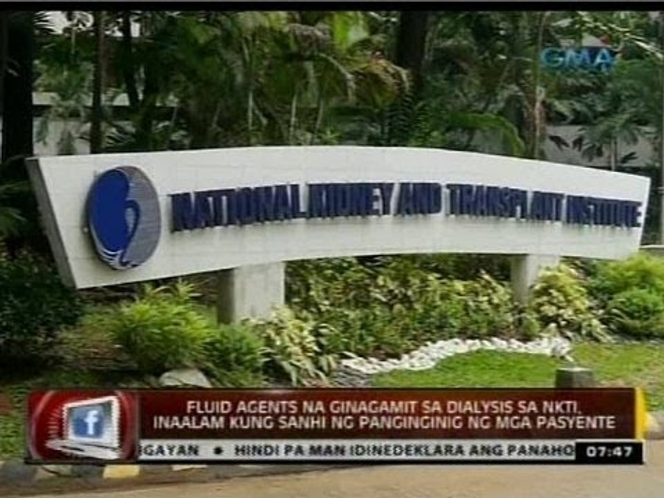 Fluid agents na ginagamit sa dialysis sa NKTI, inaalam kung sanhi ng panginginig ng mga pasyente