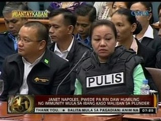 24 Oras: Napoles, pwede pa rin daw humiling ng immunity mula sa ibang kaso maliban sa plunder
