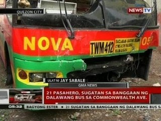 QRT: 21 pasahero, sugatan sa banggaan ng dalawang bus sa Commonwealth Ave.