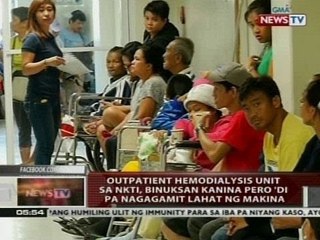 Outpatient hemodialysis unit sa NKTI, binuksan kanina pero 'di pa nagagamit lahat ng makina
