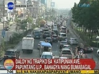 UB: Daloy ng trapiko sa Katipunan Ave. papuntang UP, bahagya nang bumabagal