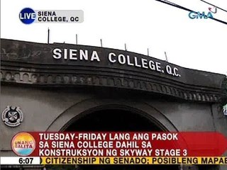 UB: Siena College, nag-adjust ng klase dahil sa konstruksyon ng Skyway Stage 3