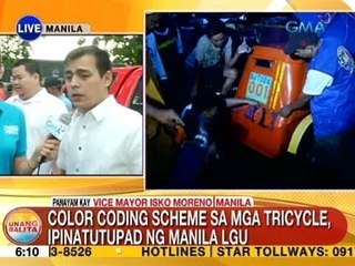 UB: Color coding scheme sa mga tricycle, ipinatutupad ng Manila LGU