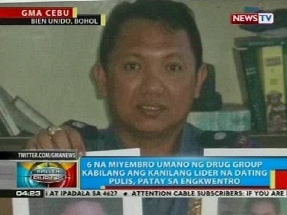 Dating pulis na lider umano ng isang drug group at 5 niyang kasamahan, patay sa shootout sa Bohol