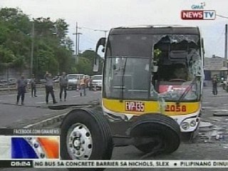 NTG: 15, sugatan sa pagtama ng bus sa concrete barrier ng SLEX