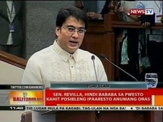 BT: Sen. Revilla, hindi bababa sa pwesto kahit posibleng ipaaresto anumang oras