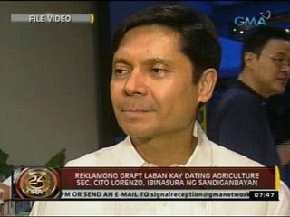Reklamong graft laban kay dating agriculture Sec. Cito lorenzo, ibinasura ng Sandiganbayan