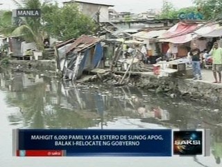 Mahigit 6,000 pamilya sa Estero de Sunog Apog, balak i-relocate ng gobyerno