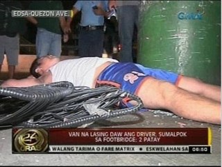 24Oras: Van na lasing daw ang driver, sumalpok sa footbridge; 2 patay