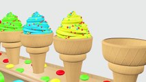Learning Numbers with 3D Ice Cream for Children - Learning Video For Kids
