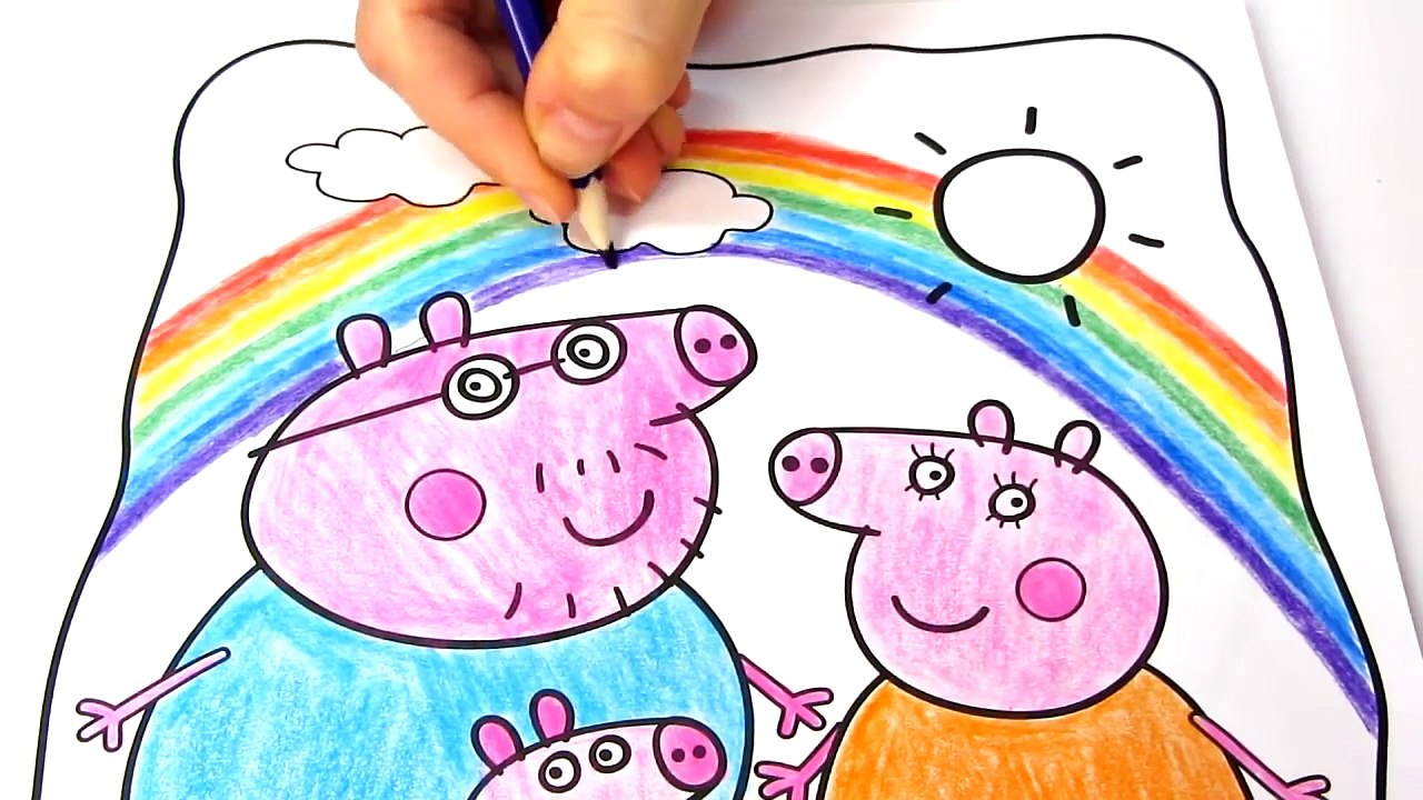 Coloring Book Peppa Pig Family Rainbow Kids Fun Art Activities Video for Kids