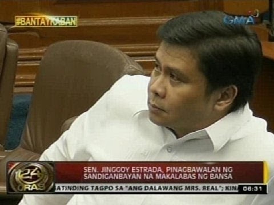 24 Oras: Sen. Jinggoy Estrada, pinagbawalan ng sandiganbayan na makalabas ng bansa