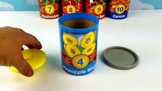 Children Toddler Learning Video for Kids Learn To Numbers Fruits & Veggies Vegetables Counting Cans