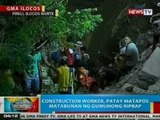 BP: Construction worker, patay matapos matabunan ng gumuhong riprap sa Ilocos Norte