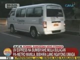 UB: UV Express na bumibiyahe mula Bulacan pa-Metro Manila, bibihira lang ngayong umaga