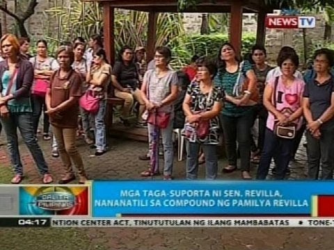 Mga taga-suporta ni Sen. Revilla, nananatili sa compound ng pamilya Revilla sa Cavite