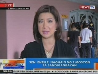NTG: Sen. Enrile, naghain ng 2 mosyon sa Sandiganbayan