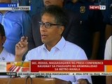 Sec. Roxas, nagsasagawa ng press conference kaugnay ng pagsugpo ng kriminalidad sa Metro Manila