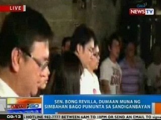 NTG: Sen. Bong Revilla, dumaan muna ng simbahan bago pumunta sa Sandiganbayan