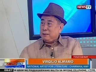 NTG: Panayam kat Nat'l Artist for Literature/KWF Chairman Virgilio Almario