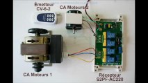 Contrôler deux moteurs (ou une grue) CA220V tournent par Télécommande Sans Fil et Récepteur sans fil Etanche